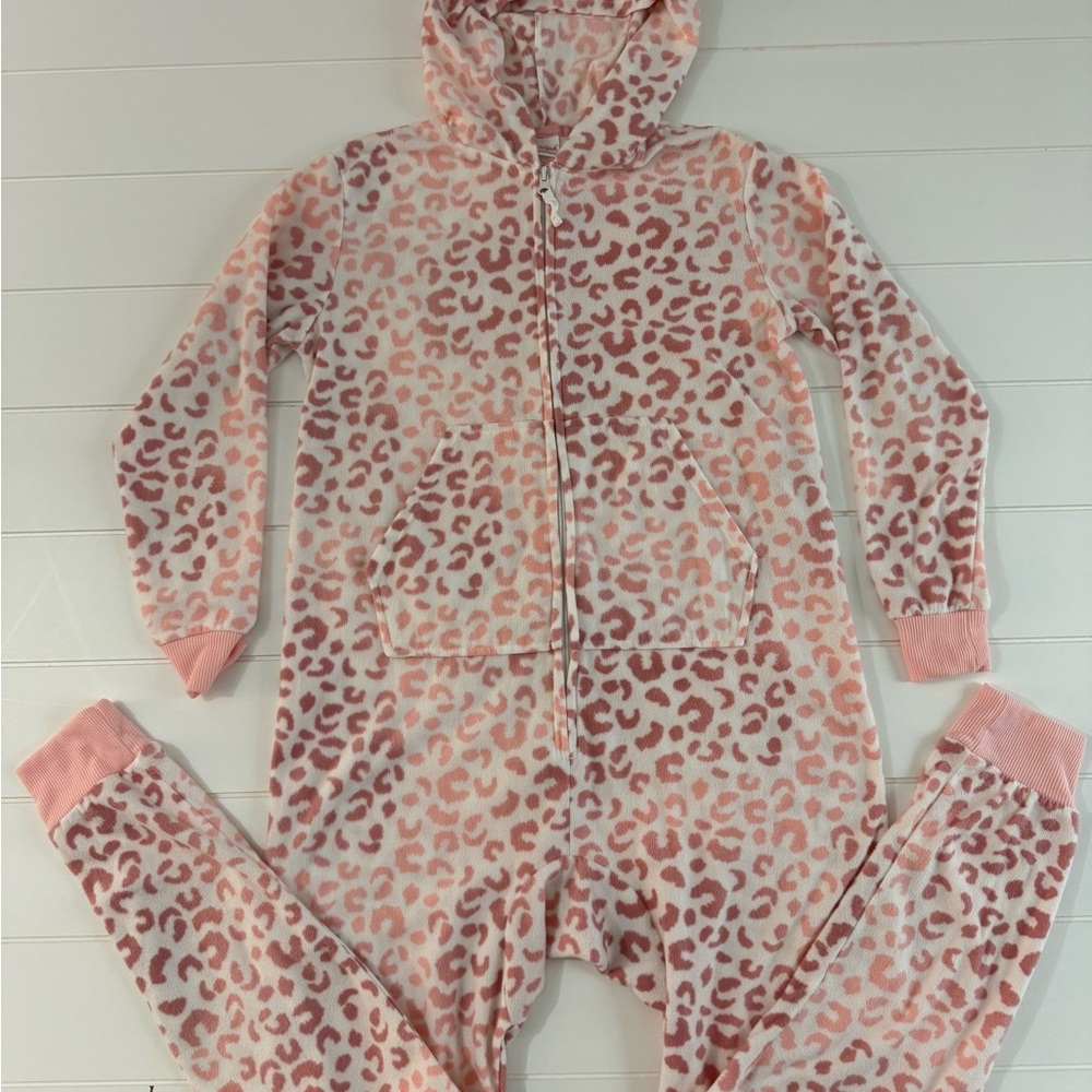 Pink Leopard Print One Piece girls 14